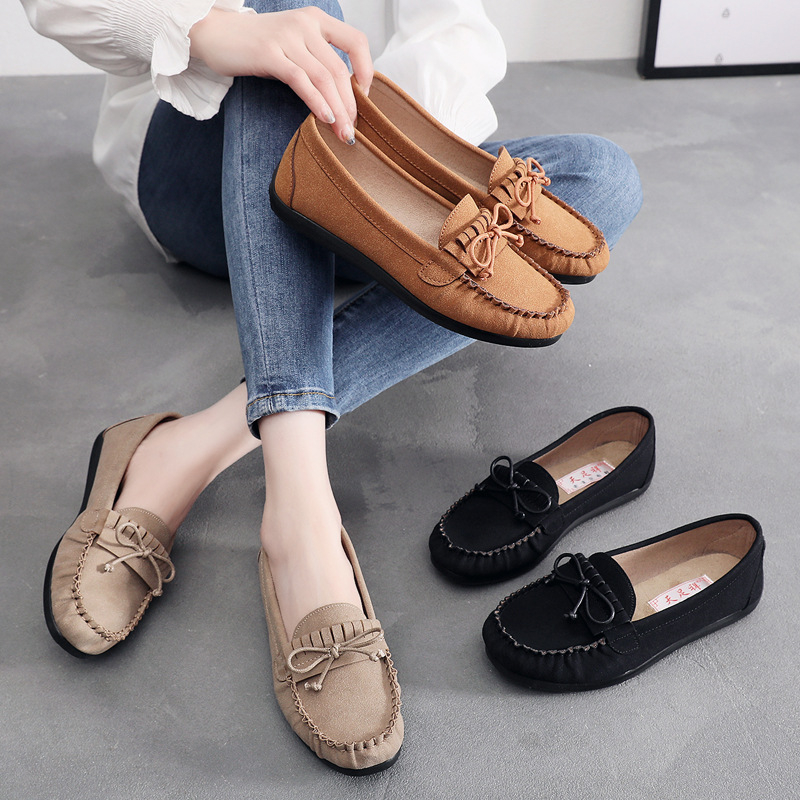Ženske Bean Shoes – lagane, prozračne platnene gornje, PU đon, okrugli vrh prsta, niski dizajn, za proljeće i jesen