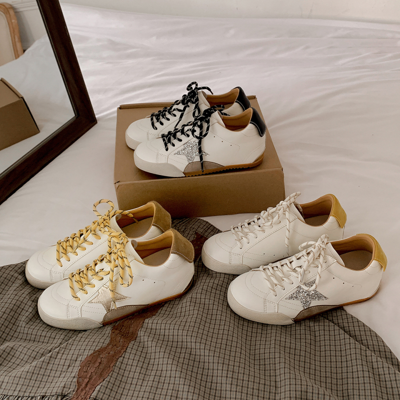 Ženske casual platform cipele s skrivenom 6–8 cm visinom povećanja pete; kožni gornji dio; Ultra-Fine Fiber ulošak; gumena potplat; vezanje