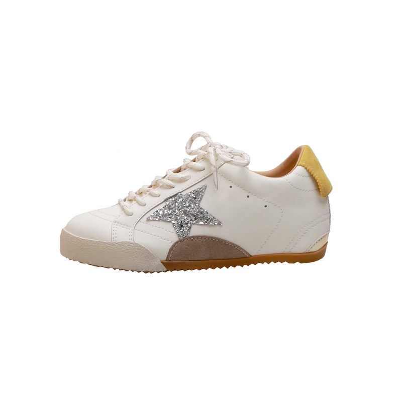 Ženske casual platform cipele s skrivenom 6–8 cm visinom povećanja pete; kožni gornji dio; Ultra-Fine Fiber ulošak; gumena potplat; vezanje
