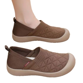 Ženske slip-on tenisice s protukliznom mekom potplatom, okrugla prednja, gornji dio od pamuka, kompozitna potplata, nizak potplat 1–3 cm