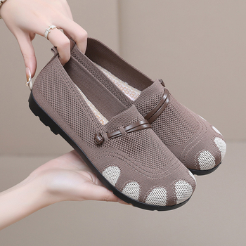 Ženske slip-on loafers bez vezica — okrugli vrh, prozračan pamuk gornji dio, PVC potplat injekcijskom tehnologijom