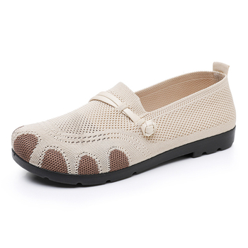 Ženske slip-on loafers bez vezica — okrugli vrh, prozračan pamuk gornji dio, PVC potplat injekcijskom tehnologijom