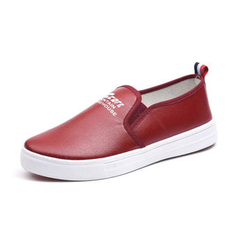 Ženske casual slip-on tenisice, okrugla nosna točka, PU kožni gornji dio, niski profil, injekcijska potplat