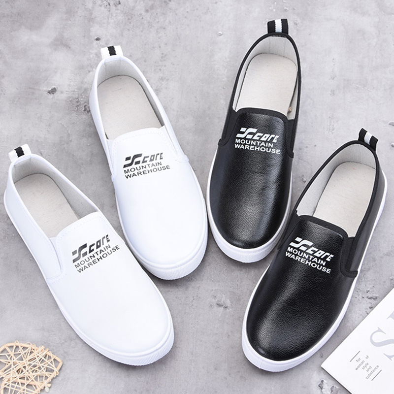 Ženske casual slip-on tenisice, okrugla nosna točka, PU kožni gornji dio, niski profil, injekcijska potplat