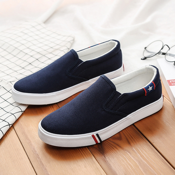 Rainier platnene Slip-On tenisice, bijele, unisex, korejskog stila, proljeće, prozračne, vulkanizirana potplat