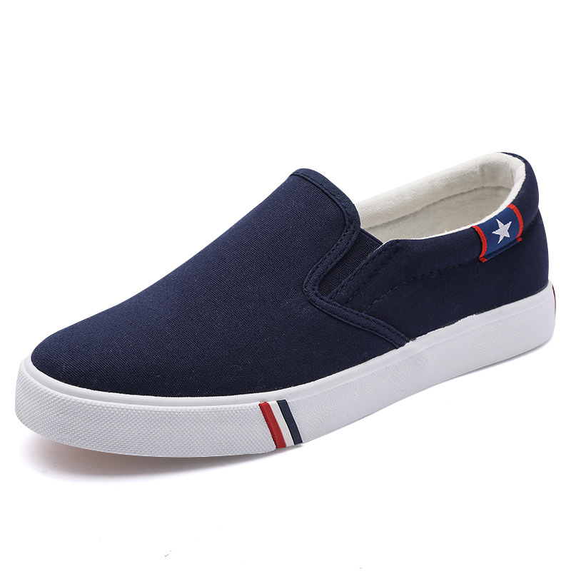 Rainier platnene Slip-On tenisice, bijele, unisex, korejskog stila, proljeće, prozračne, vulkanizirana potplat
