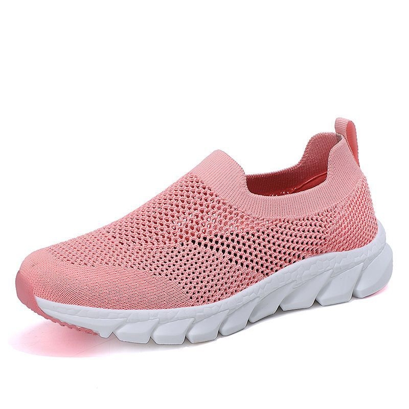Ženske mrežaste tenisice, prozračan gornji dio, okrugli vrh, slip-on dizajn, mekani đon, niski pet 1-3 cm