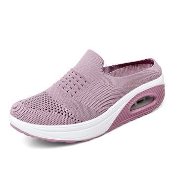 Damske mrežaste sportske tenisice, lagane i prozračne, Slip-On, okrugli nos, TPU đon