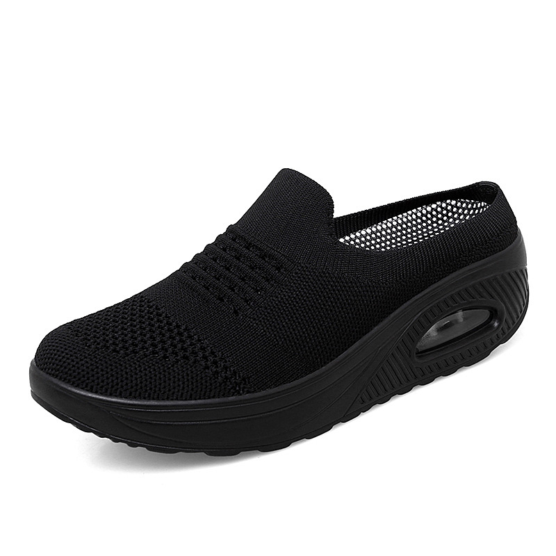 Damske mrežaste sportske tenisice, lagane i prozračne, Slip-On, okrugli nos, TPU đon