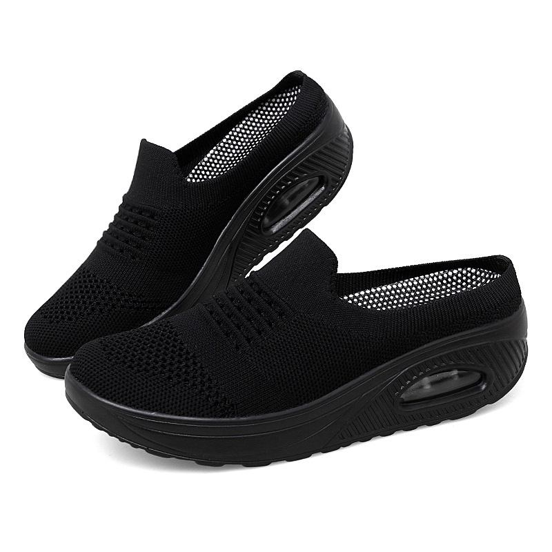 Damske mrežaste sportske tenisice, lagane i prozračne, Slip-On, okrugli nos, TPU đon