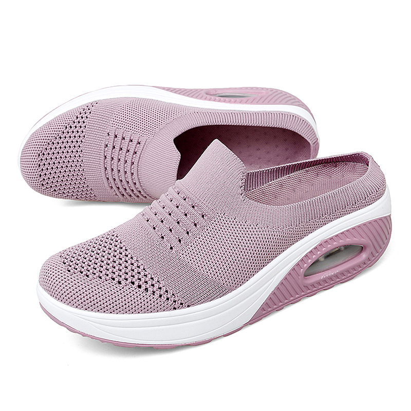 Damske mrežaste sportske tenisice, lagane i prozračne, Slip-On, okrugli nos, TPU đon
