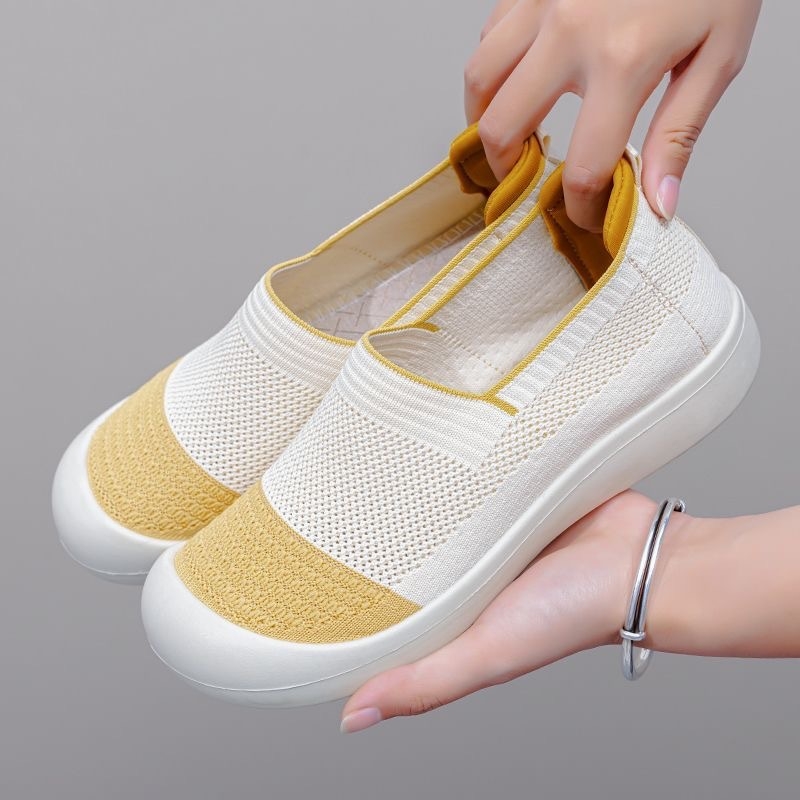 Mrežaste slip-on tenisice – prozračne, okrugla vrš, niski gornji dio, PVC đon, tekstilna uložak
