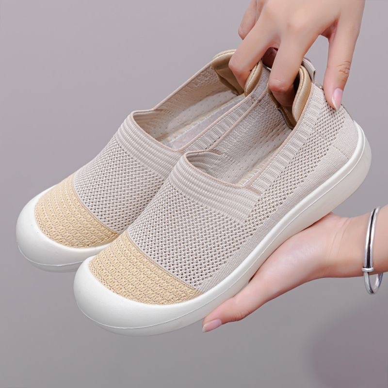 Mrežaste slip-on tenisice – prozračne, okrugla vrš, niski gornji dio, PVC đon, tekstilna uložak