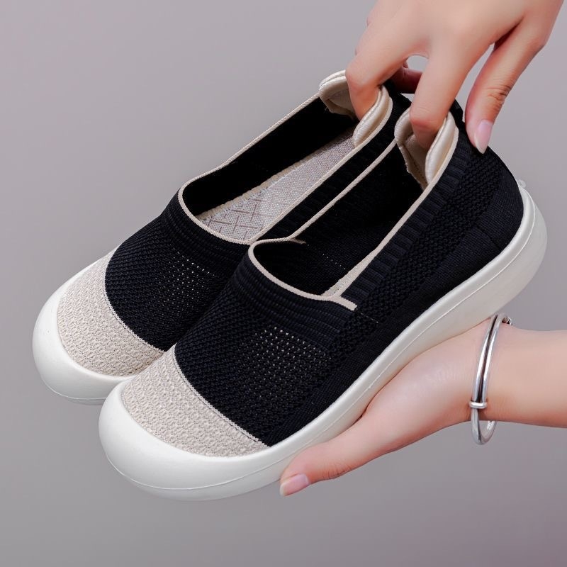 Mrežaste slip-on tenisice – prozračne, okrugla vrš, niski gornji dio, PVC đon, tekstilna uložak