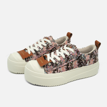 Unisex platnene tenisice, okrugla prst, niski gornji dio, spojena potplat, 3–5 cm peta, Yichu