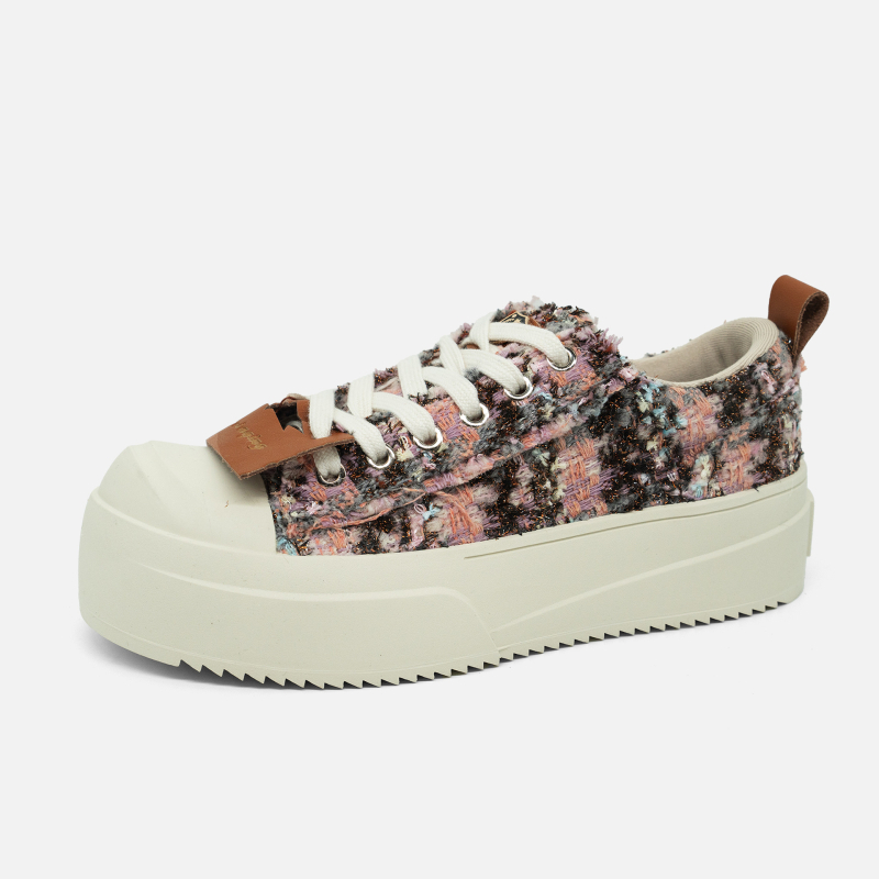 Unisex platnene tenisice, okrugla prst, niski gornji dio, spojena potplat, 3–5 cm peta, Yichu