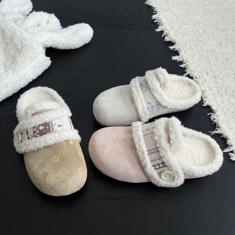 Женски нисък връх обувки с набук горна част, плюшена подплата и памучна вътрешност, каишка Birkenstock стил, гумена подметка