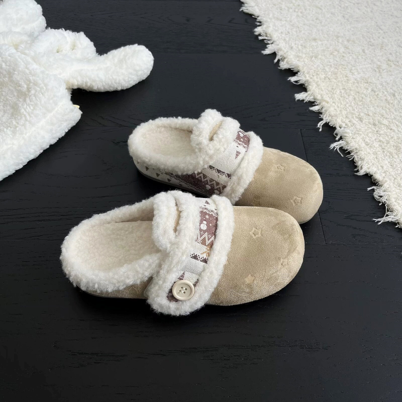 Женски нисък връх обувки с набук горна част, плюшена подплата и памучна вътрешност, каишка Birkenstock стил, гумена подметка