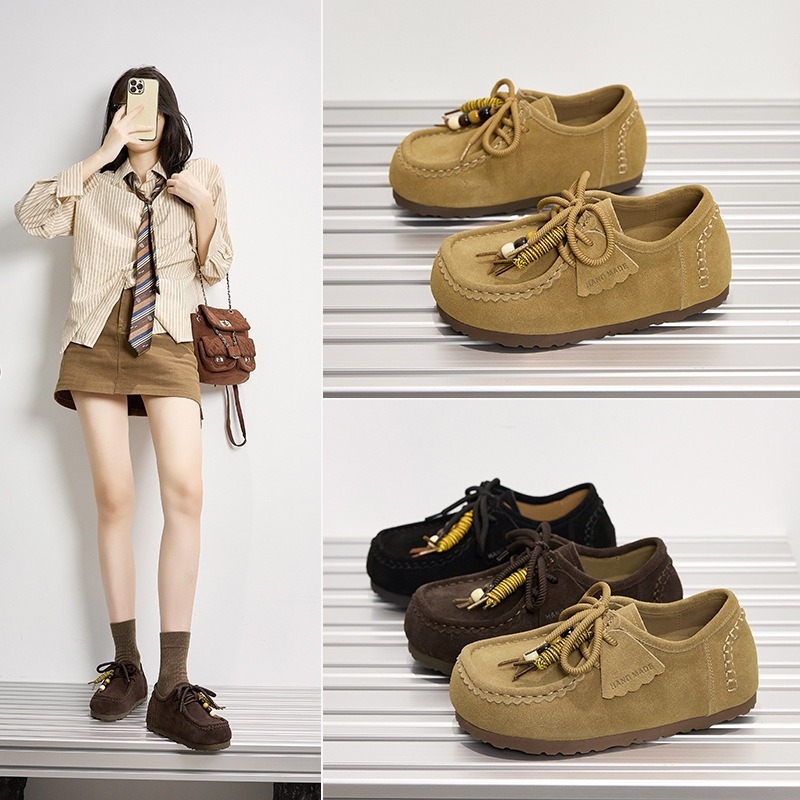 Ženské platformové tenisky inšpirované Birkenstock, hrubá podrážka 3-5 cm, horná časť z hovädzej semi, okrúhla špička, viazanie vpredu, gumová podrážka