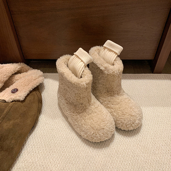 Снежни ботуши (Горна част: плюш, Подплата: изкуствена козина, Висока горна част, Гумена подметка, Зима)