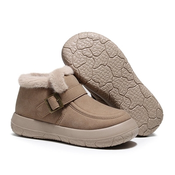 Зимни дамски памучни обувки, подплатени изкуствен пух, средна височина горна част, подметка от полиуретан