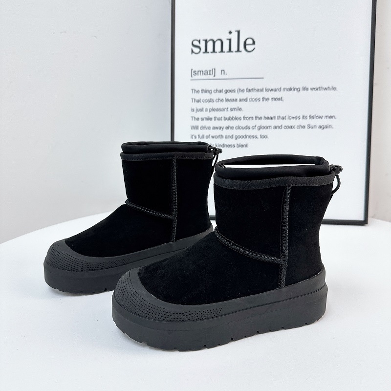 Дамски снежни обувки Tasman кожа - подплата от овча вълна, средно високи, гумена подметка, стелка от овча вълна