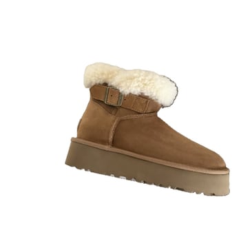 Дамски зимни боти за сняг от велур със пухена подплата и 3 см повдигаща подметка