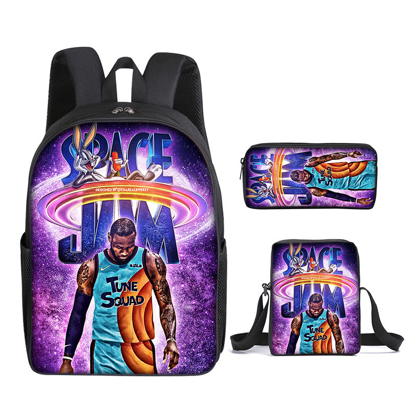 Trys dalių mokyklinių kuprinių rinkinys: kuprinė, pečių rankinė ir dėklas su animaciniu atvaizdu — Oxford audinys, poliesterio pamušalas, kvėpuojantis, labai lengvas, išplėtimas