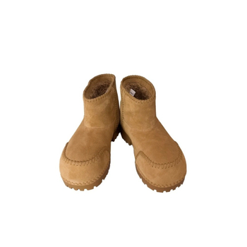 Дамски зимни снегоботи: микрофибърна горна част с изкуствен пух, подплата от изкуствен косъм, гумена подметка, нисък корпус и кръгъл пръст