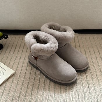 Snježne čizme s integriranom ovčjom kožom na gornjem dijelu i podstavom, EVA ultra-lagana potplat, niski gležanj, slip-on zatvaranje