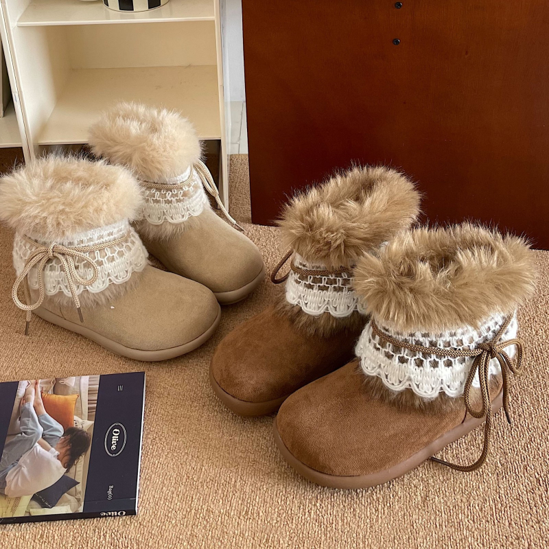 Zimske čizme s plišanim unutarnjim slojem, srednje visine, vodonepropusne, protuklizna đon, peta 3–5 cm, zima