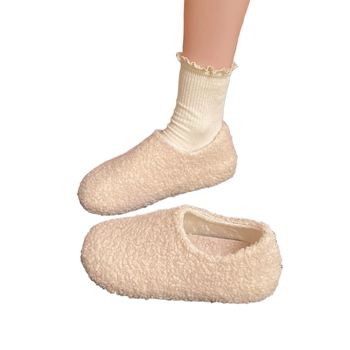 Дамски снежни обувки с дебел под и подплата от изкуствен пух, гумена подметка, нисък връх, кръгъл нос (горна част и подплата от изкуствен плюш)