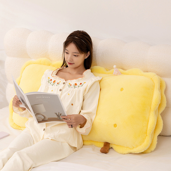 Hulena plüss párnahuzat süti mintával, levehető és mosógépben mosható, PP gyapot töltőanyag, aranyos stílus