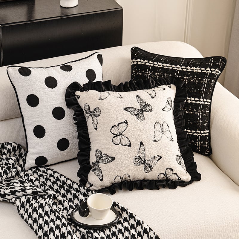 Nordic stílusú párna poliészter huzattal, PP gyapot töltéssel, testreszabható mintával, csíkos vagy egyszínű