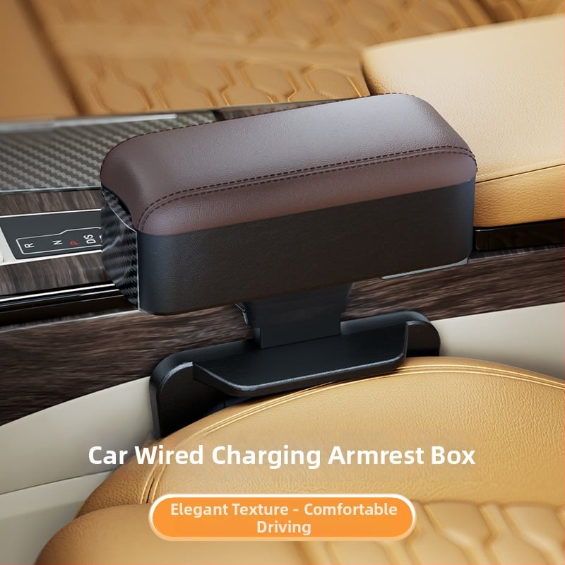 Odinė automobilio rankenos dėžutė su puodelio laikikliu ir tarpo saugykla, pakilimo pagalvė — Prekės ženklas Shankedao