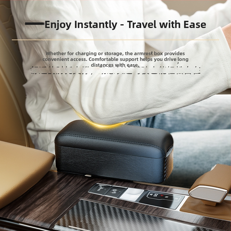 Odinė automobilio rankenos dėžutė su puodelio laikikliu ir tarpo saugykla, pakilimo pagalvė — Prekės ženklas Shankedao