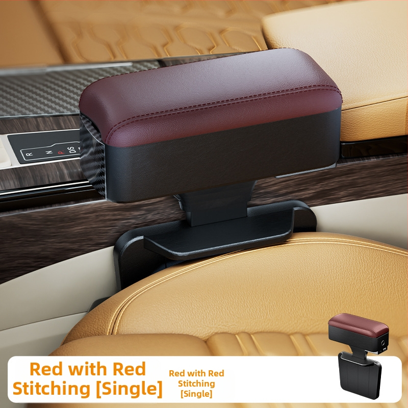 Odinė automobilio rankenos dėžutė su puodelio laikikliu ir tarpo saugykla, pakilimo pagalvė — Prekės ženklas Shankedao