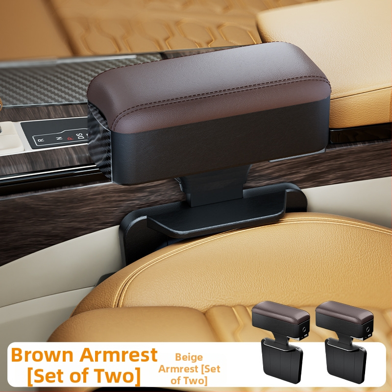 Odinė automobilio rankenos dėžutė su puodelio laikikliu ir tarpo saugykla, pakilimo pagalvė — Prekės ženklas Shankedao