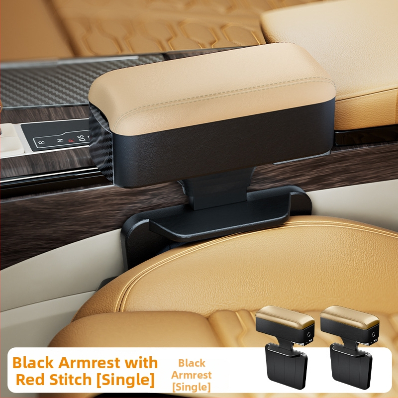 Odinė automobilio rankenos dėžutė su puodelio laikikliu ir tarpo saugykla, pakilimo pagalvė — Prekės ženklas Shankedao