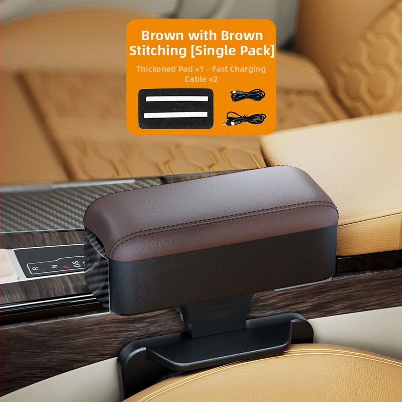 Odinė automobilio rankenos dėžutė su puodelio laikikliu ir tarpo saugykla, pakilimo pagalvė — Prekės ženklas Shankedao