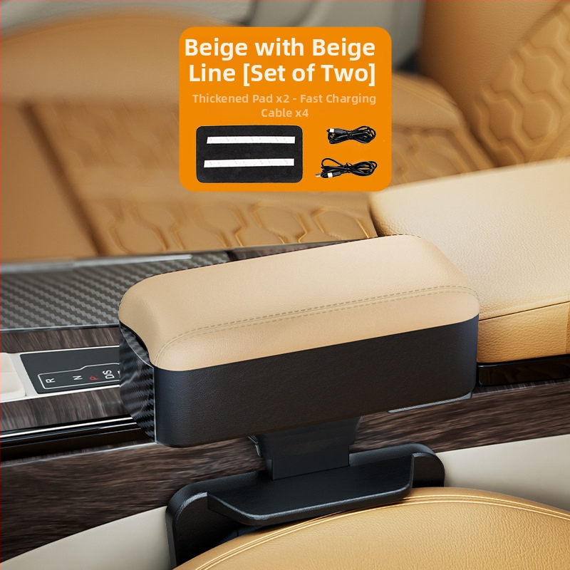 Odinė automobilio rankenos dėžutė su puodelio laikikliu ir tarpo saugykla, pakilimo pagalvė — Prekės ženklas Shankedao