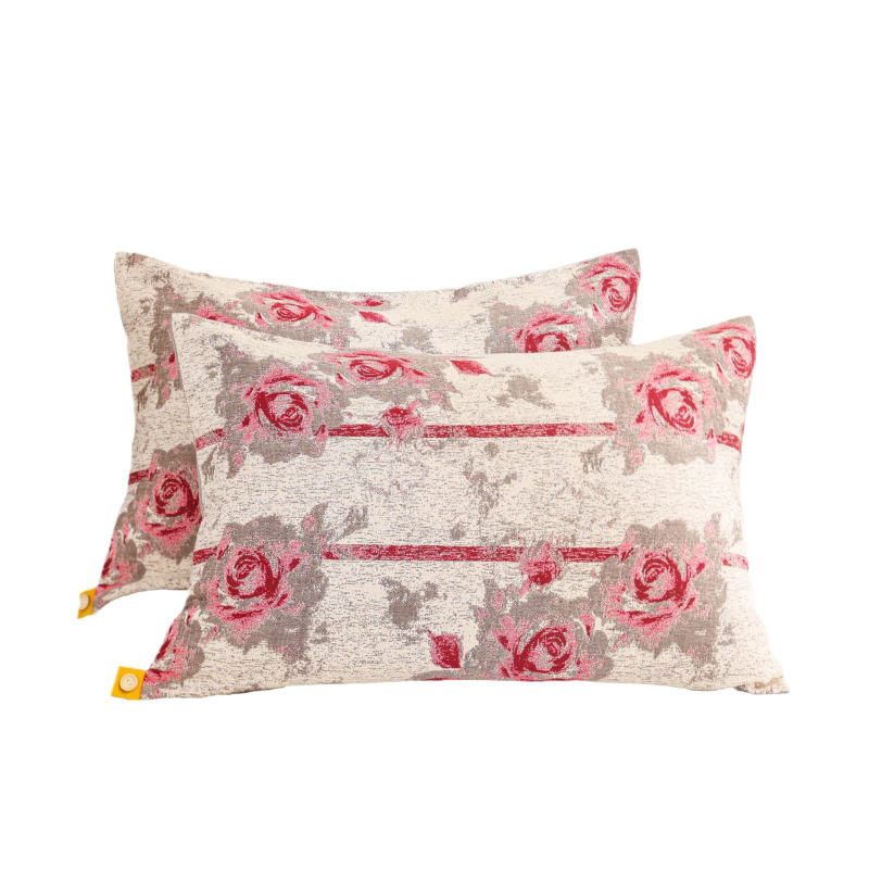 Par navlaka za jastuke od 100% pamuka, 52×78 cm, jacquard uzorak s cvjetnim motívom, debeli i prozračni