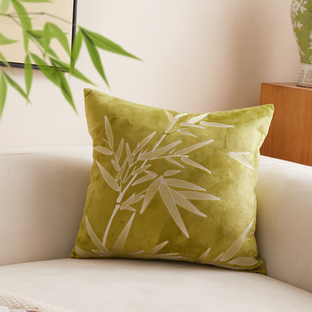 Új kínai stílusú kanapé párna hímzett növény- és virágmintával, PP pamut töltés