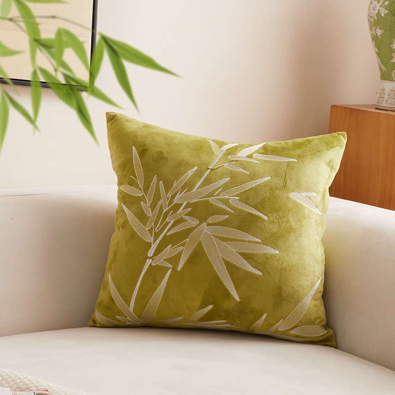 Új kínai stílusú kanapé párna hímzett növény- és virágmintával, PP pamut töltés