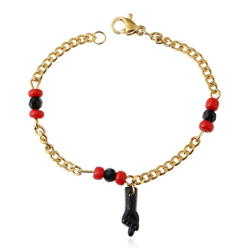 Duoxin nehrđajući čelik gležnjački anklet, srcolnog oblika, s umetnutim umjetnim kamenjem