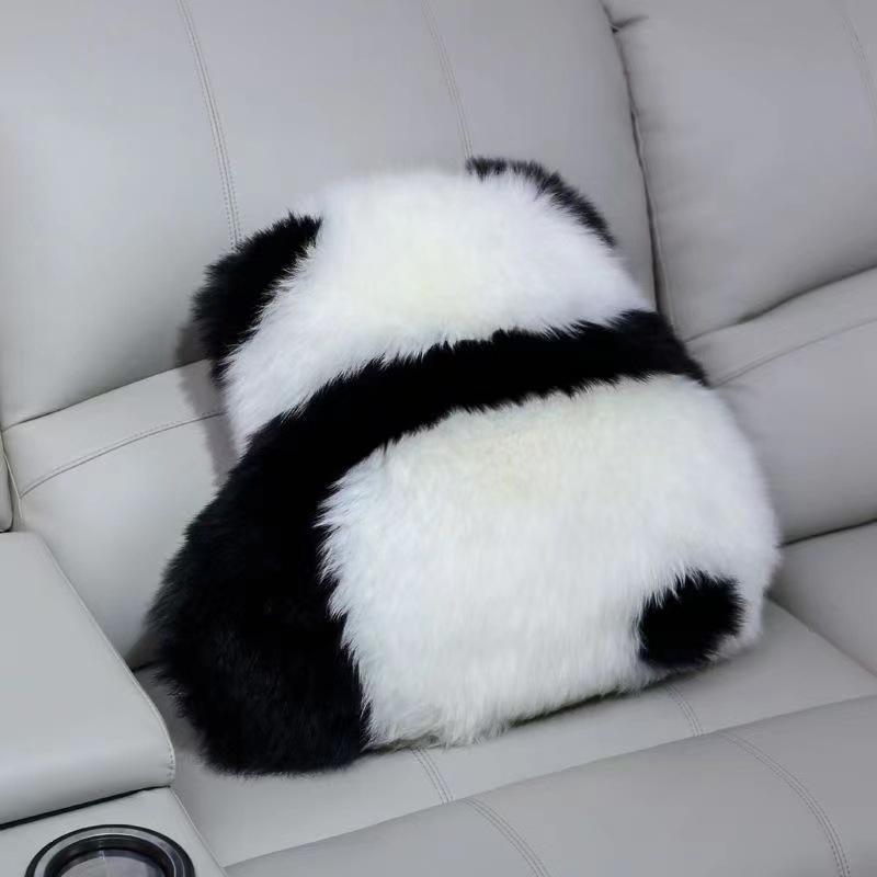 Panda vankúš s jadrom – Austrálska vlna, kreslený dizajn pandy, výplň PP bavlna