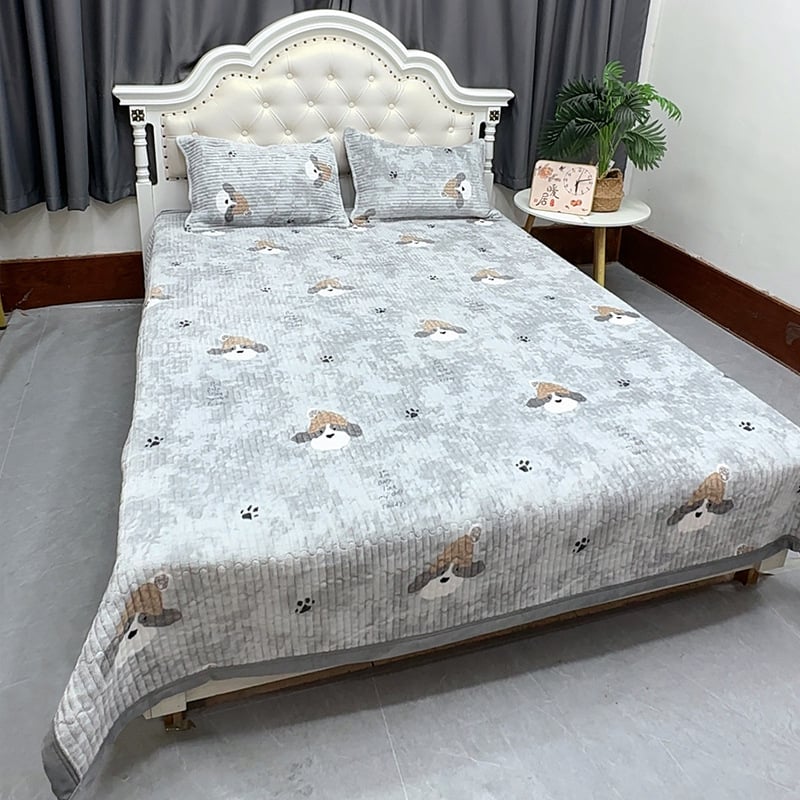 Prekrivač od mliječnog velvet materijala, set od 3 komada, zimska toplina s jastučnicama