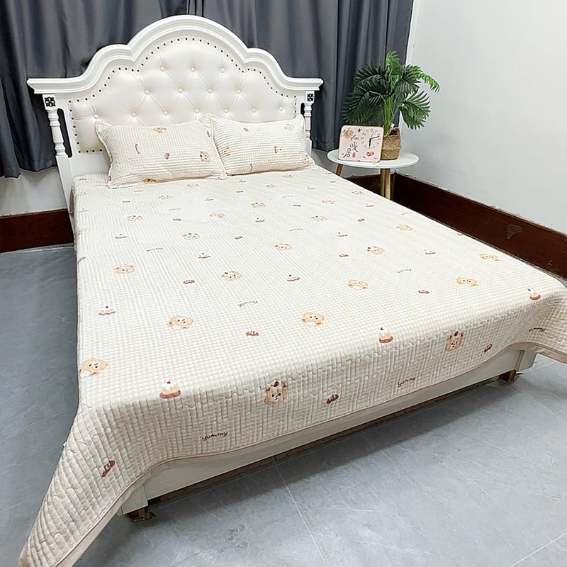 Prekrivač od mliječnog velvet materijala, set od 3 komada, zimska toplina s jastučnicama