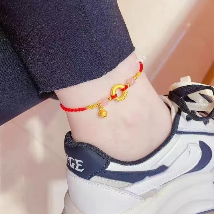 Náramok na členok s transfernými korálkami, pletená čipka, geometrický tvar, štýl Japonska a Južnej Kórey