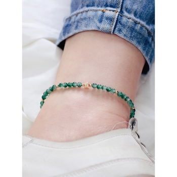 Anklet od kristala i poludragog kamena, kapkovitog oblika, pleteni dizajn